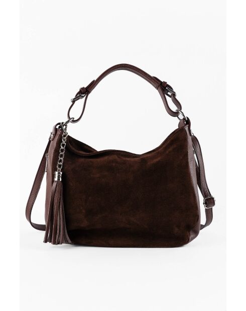 Kai Moka Schultertasche aus Samtleder, 30 x 25 x 10 cm