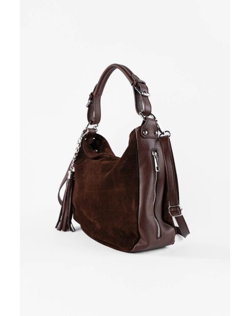 Kai Moka Schultertasche aus Samtleder, 30 x 25 x 10 cm