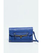 Borsa a tracolla Simone in pelle blu - 20x13 cm
