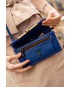 Borsa a tracolla Simone in pelle blu - 20x13 cm