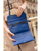 Borsa a tracolla Simone in pelle blu - 20x13 cm