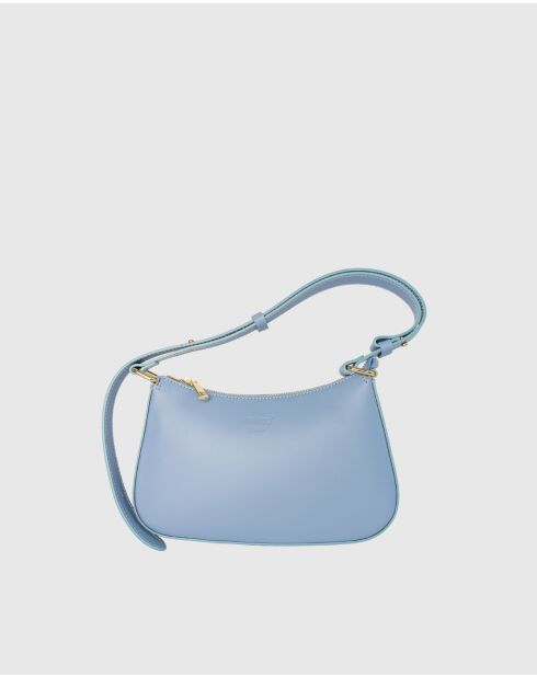 Juna hemelsblauwe leren schoudertas - 26x16x6 cm