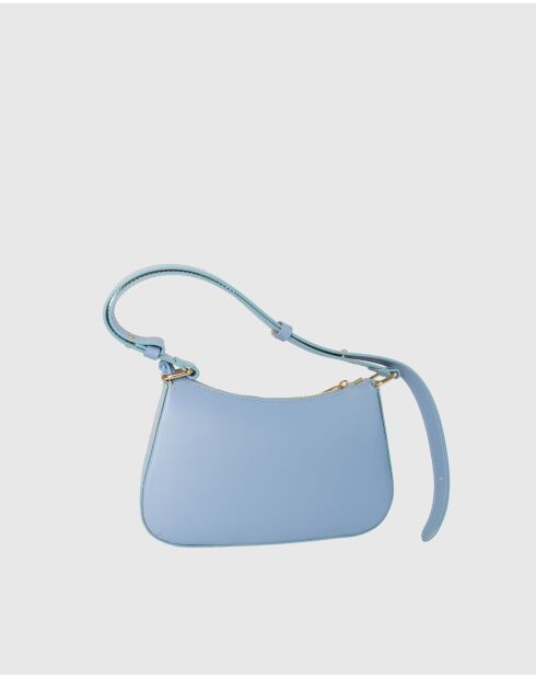 Juna hemelsblauwe leren schoudertas - 26x16x6 cm