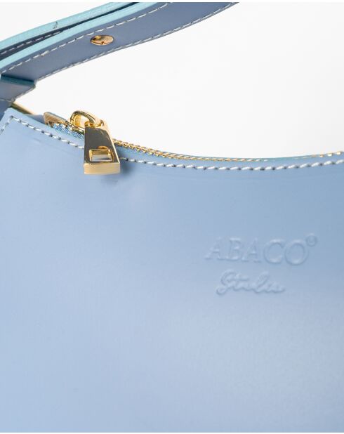 Juna hemelsblauwe leren schoudertas - 26x16x6 cm