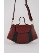 Bandolera Lara Bordeaux/de piel negra - 20x28x8 cm