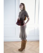 Bandolera Lara Bordeaux/de piel negra - 20x28x8 cm