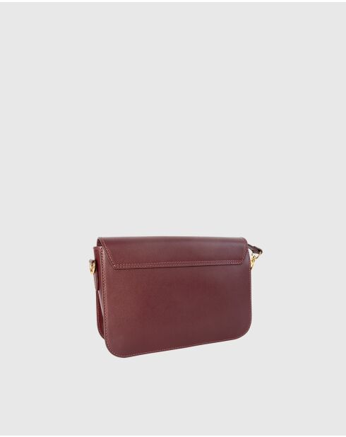 Sac porté épaule en Cuir Ambre Bordeaux - 26x17x8 cm
