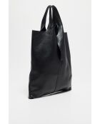 Sac cabas en Cuir Debie noir - 38x41x2 cm