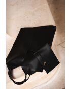 Sac cabas en Cuir Debie noir - 38x41x2 cm