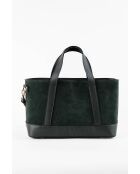 Belly Green Handtasche aus Samtleder - 35x21x12 cm