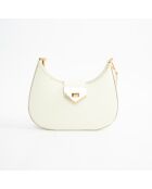 Gebroken witte leren schoudertas van Nella - 26x16x5 cm