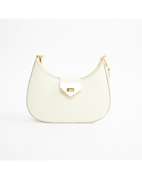 Cremefarbene Schultertasche aus Nella-Leder - 26x16x5 cm
