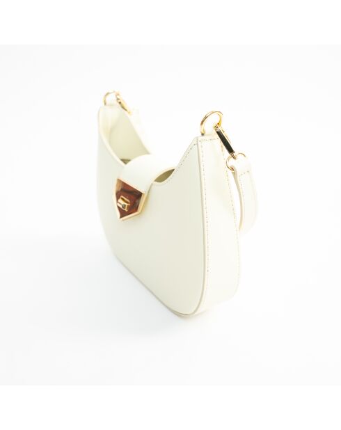 Cremefarbene Schultertasche aus Nella-Leder - 26x16x5 cm