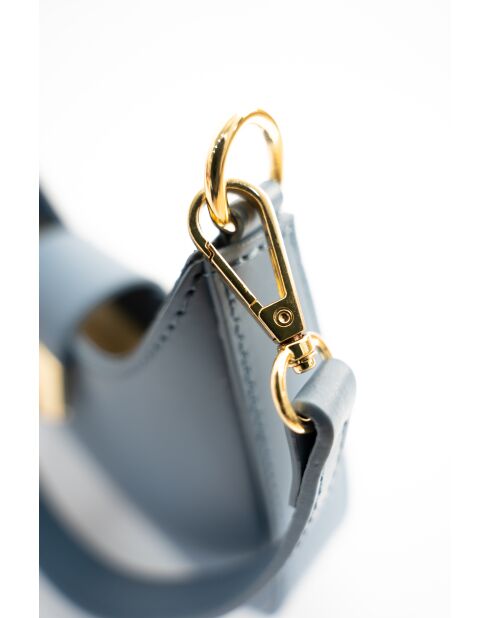 Nella blauwe leren schoudertas - 26x16x5 cm