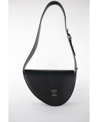 Bandolera Raily de piel negra - 23x7x8 cm