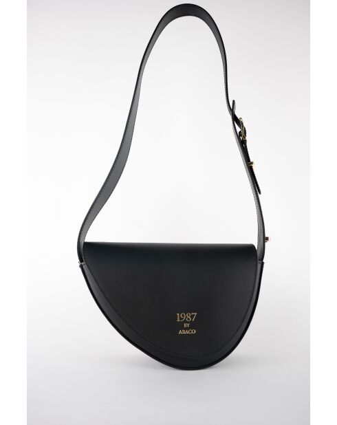 Bandolera Raily de piel negra - 23x7x8 cm