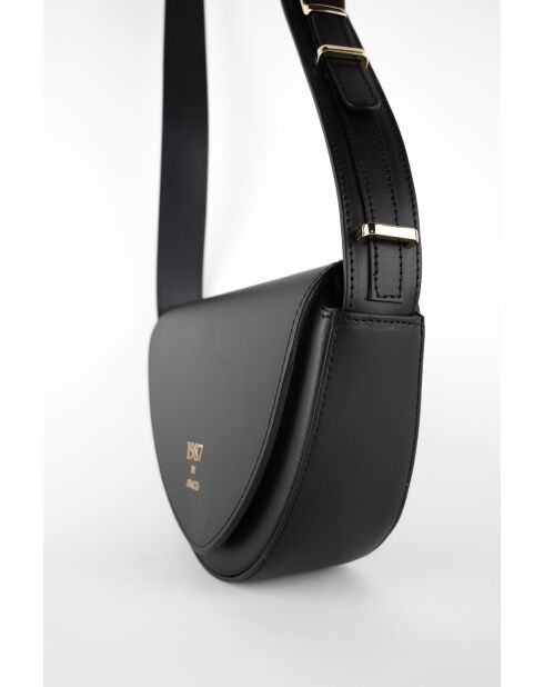 Bandolera Raily de piel negra - 23x7x8 cm