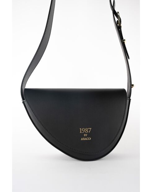 Bandolera Raily de piel negra - 23x7x8 cm