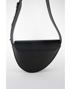 Bandolera Raily de piel negra - 23x7x8 cm