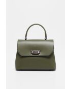 Bolso Laurie Military de cuero verde - 27,5 x 20 cm