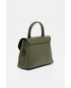 Bolso Laurie Military de cuero verde - 27,5 x 20 cm