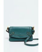 Bandolera Joe de piel verde - 21x15x7 cm