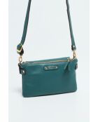 Bandolera Joe de piel verde - 21x15x7 cm