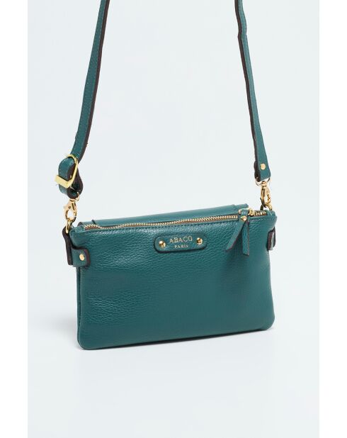 Bandolera Joe de piel verde - 21x15x7 cm