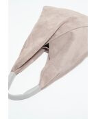 Sac Cabas en Velours de Cuir Deni Gris - 40x47 cm