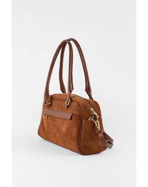 Drew Camel Schultertasche aus Veloursleder — 28x19x9 cm
