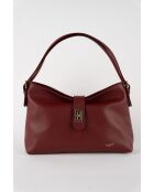 Sac porté épaule en Cuir ellad bordeaux - 25x29x9 cm