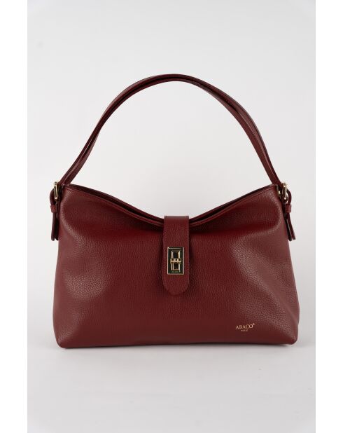 Sac porté épaule en Cuir ellad bordeaux - 25x29x9 cm