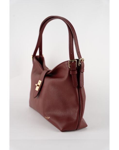 Sac porté épaule en Cuir ellad bordeaux - 25x29x9 cm