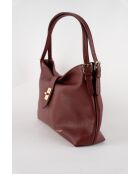Sac porté épaule en Cuir ellad bordeaux - 25x29x9 cm