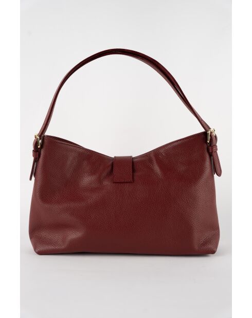 Sac porté épaule en Cuir ellad bordeaux - 25x29x9 cm