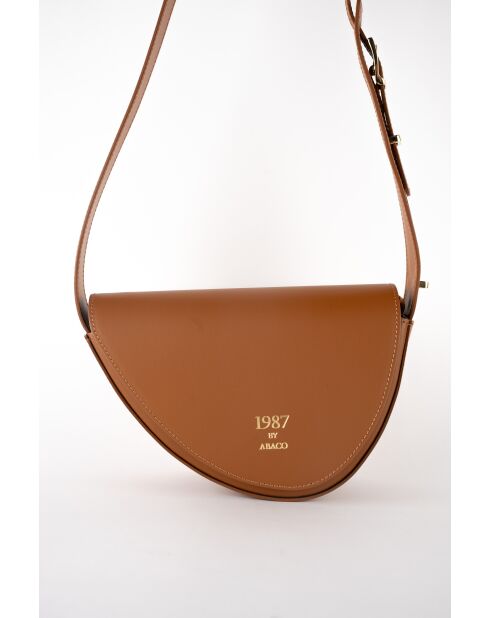 Sac bandoulière en Cuir raily camel - 23x7x8 cm