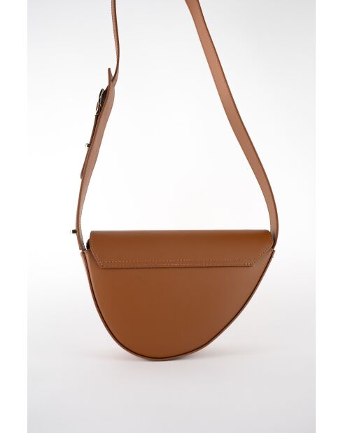Sac bandoulière en Cuir raily camel - 23x7x8 cm
