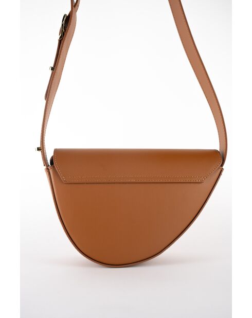 Sac bandoulière en Cuir raily camel - 23x7x8 cm