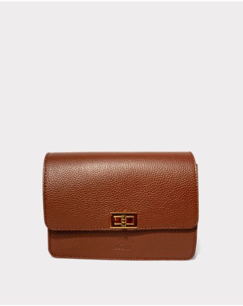 Braune Schultertasche Gaya aus Leder - 22,5 x 16,5 x 6,5 cm