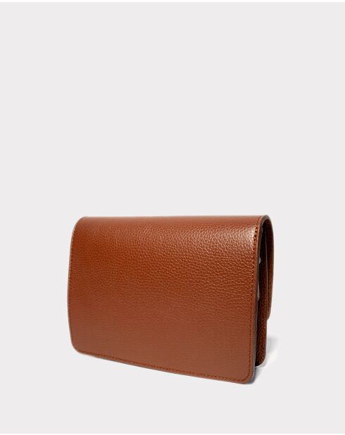 Braune Schultertasche Gaya aus Leder - 22,5 x 16,5 x 6,5 cm