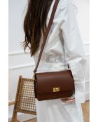 Braune Schultertasche Gaya aus Leder - 22,5 x 16,5 x 6,5 cm