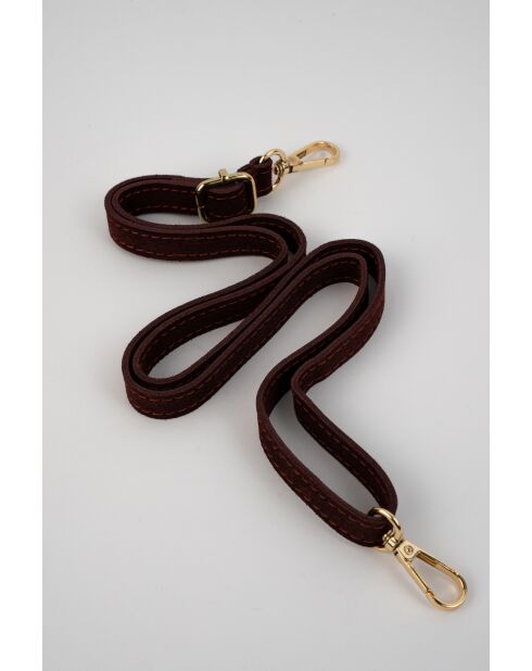 Kyro Bordeaux fluwelen leren schoudertas - 24x21x4 cm