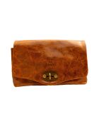 Hero camel leren schoudertas - 26x14x7,5 cm