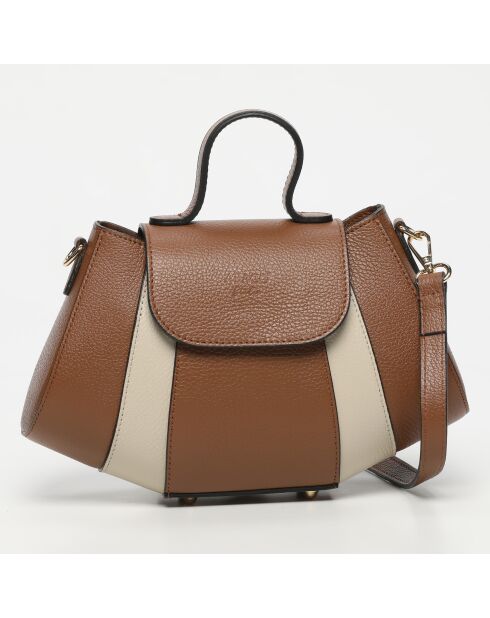 Lederhandtasche Lara Camel/Beige - 20x28x8 cm