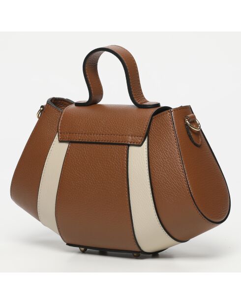 Lederhandtasche Lara Camel/Beige - 20x28x8 cm