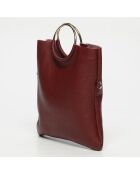 Sac bandoulière en Cuir Jany bordeaux - 29x31,5x2 cm