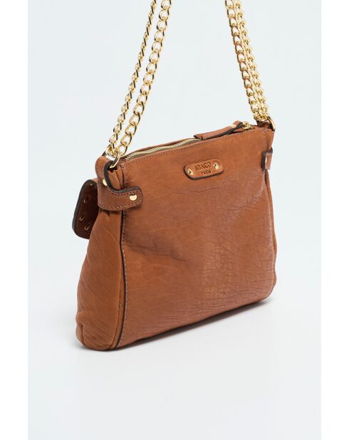 Bandolera Yasmine de piel camel - 25x20x5 cm