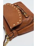 Bandolera Yasmine de piel camel - 25x20x5 cm