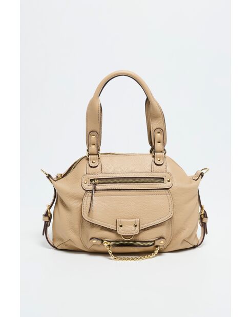 Mini odelia nude leren handtas - 29x22x3 cm