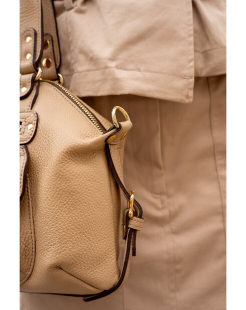 Mini odelia nude leren handtas - 29x22x3 cm